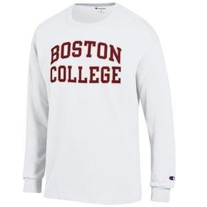 WHITE BOSTON COLLEGE LONG SLEEVE TEE